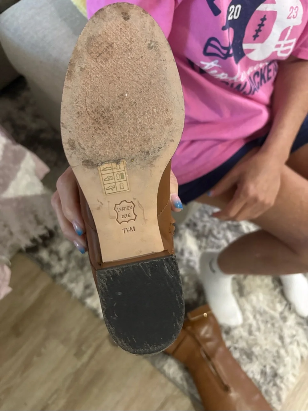 Tory Burch Brown Tall Leather Riding Boots with Gold Buckle